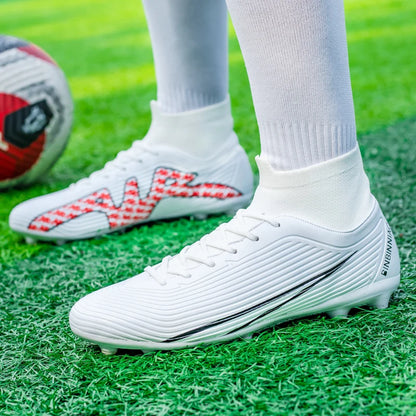All Ground. Round Plastic Studs. High Sock. Professional Anti-Skid Boots - Breathable & Lightweight. Boys/Girls